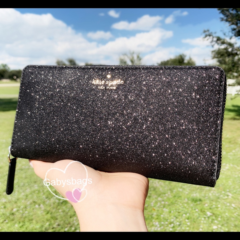 👛NWT Kate Spade Zip Around Wallet Glitter - Picture 3 of 5